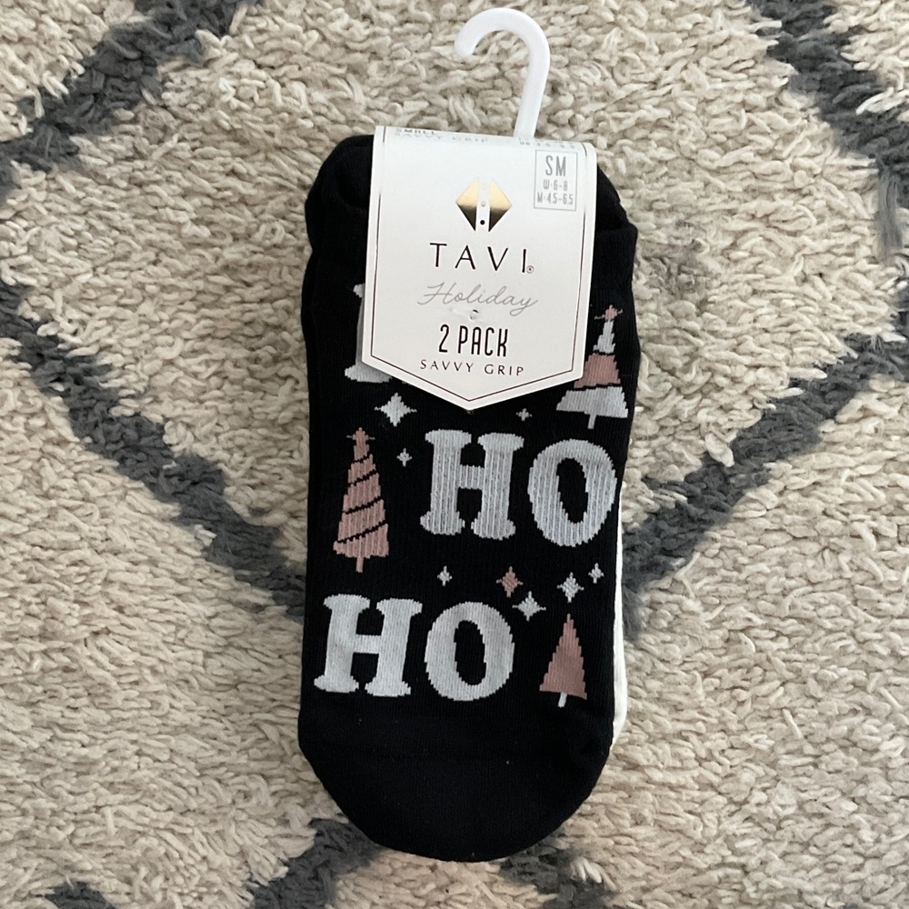 Pure Barre Black and White Holiday Socks 2-Pack